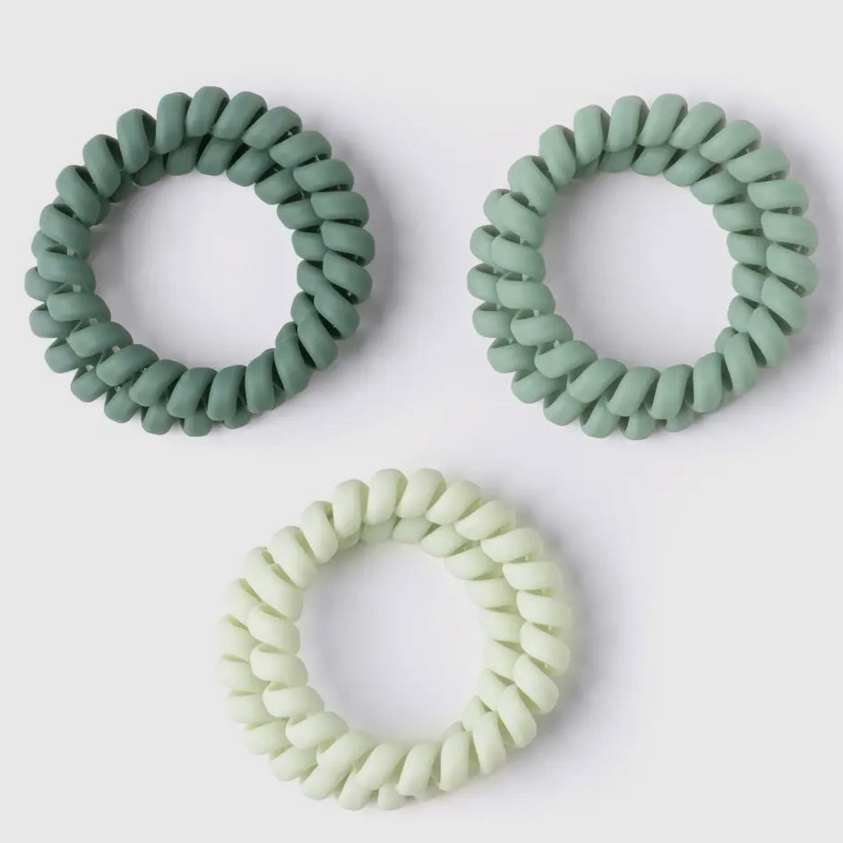 CRUSH KINDA SPIRALING COIL HAIR TIES PACK OF 6