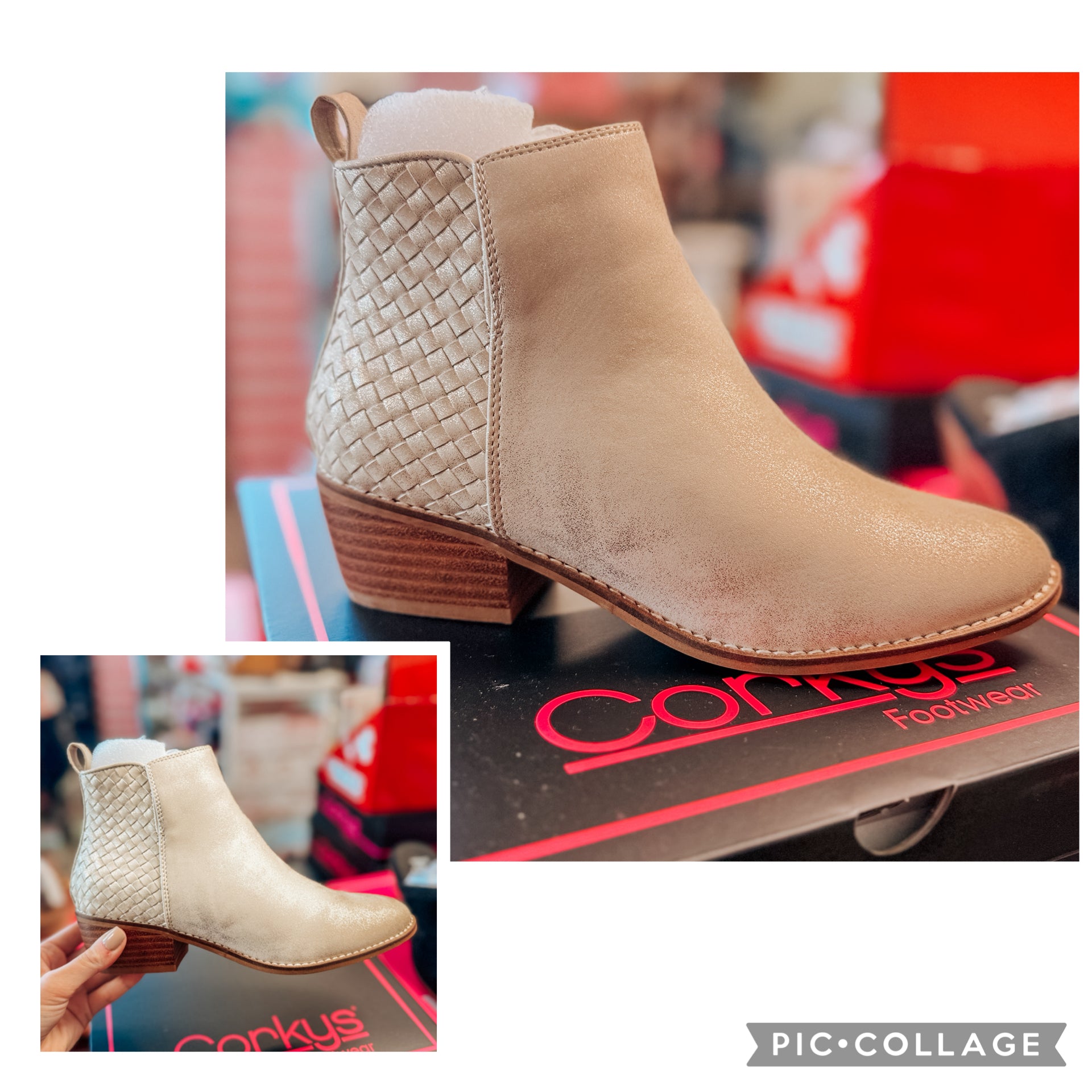 GOLD METALLIC HALF N HALF CORKYS BOOTIE BOOTS