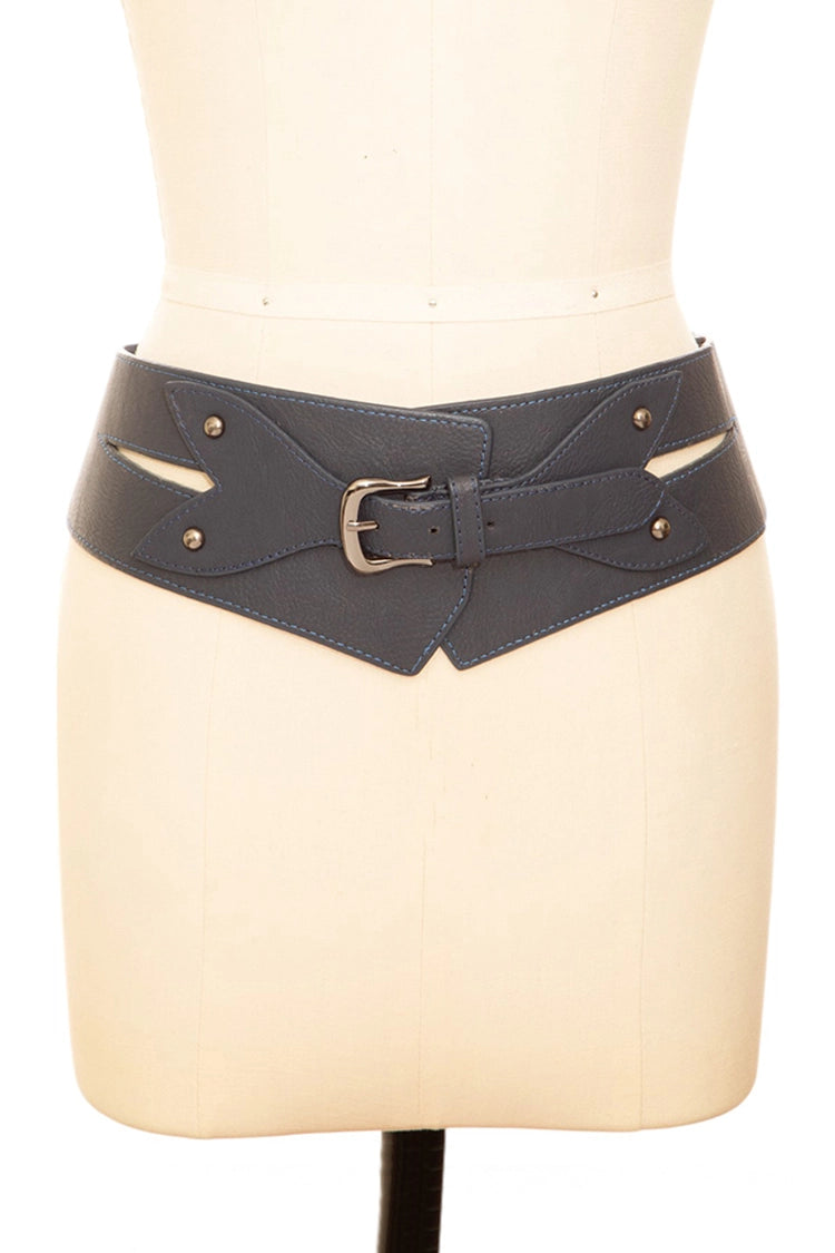 AS IS- BUCKLE FASHION ELASTIC WIDE WAIST BELT- NAVY- AS IS- MUST READ DESCRIPTION!