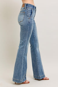 HIGH WAIST TROUSER FLARE MEDIUM WASH JUDY BLUE DENIM
