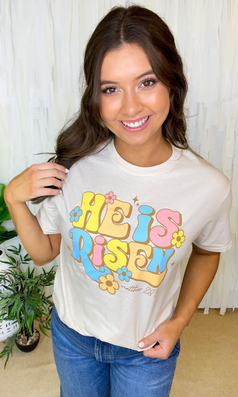 HE IS RISEN GRAPHIC EASTER TEE- SALE