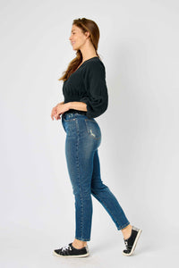 HIGH WAIST TUMMY CONTROL SLIM DARKWASH JUDY BLUE DENIM-PLUS