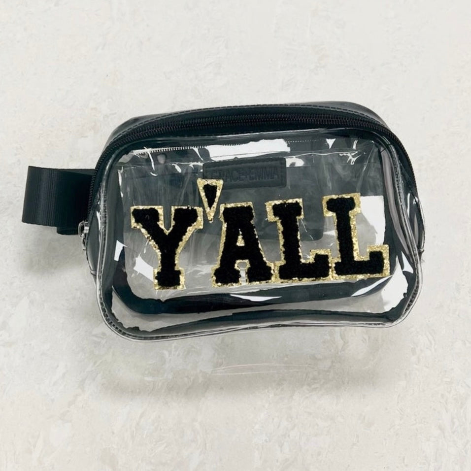 Clear Chenille Y'all Belt Bag