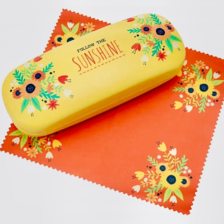 Follow The Sunshine Glasses Case & Lens Cleaning Cloth