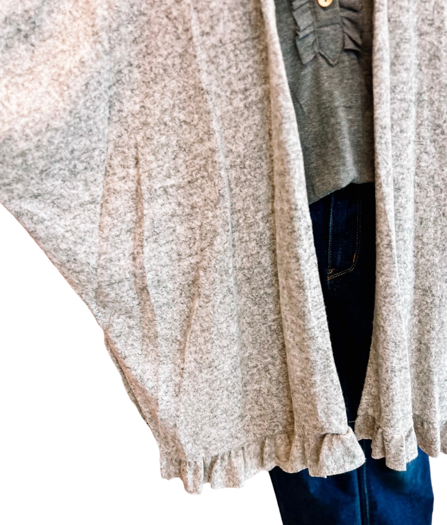 Heather Grey Solid Dolman Cardigan