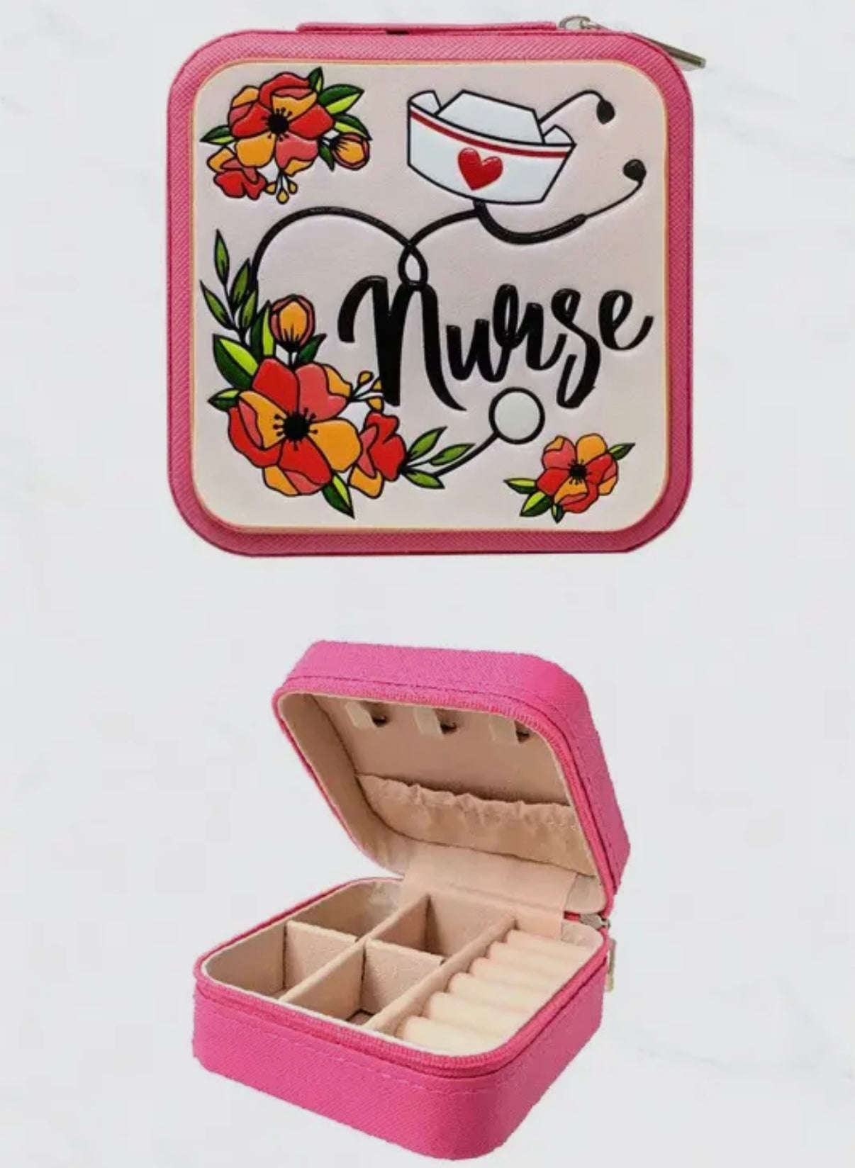 NURSE LEATHER PATCH SQUARE JEWELRY CASE