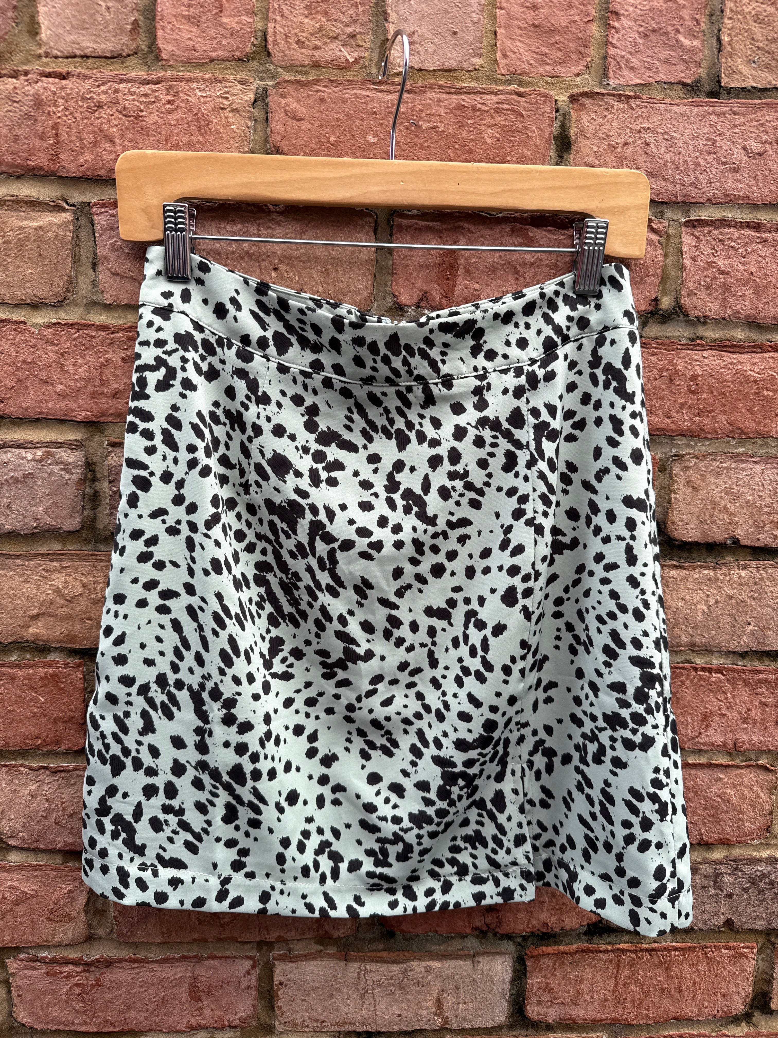 Sage Leopard Skirt- MEDIUM