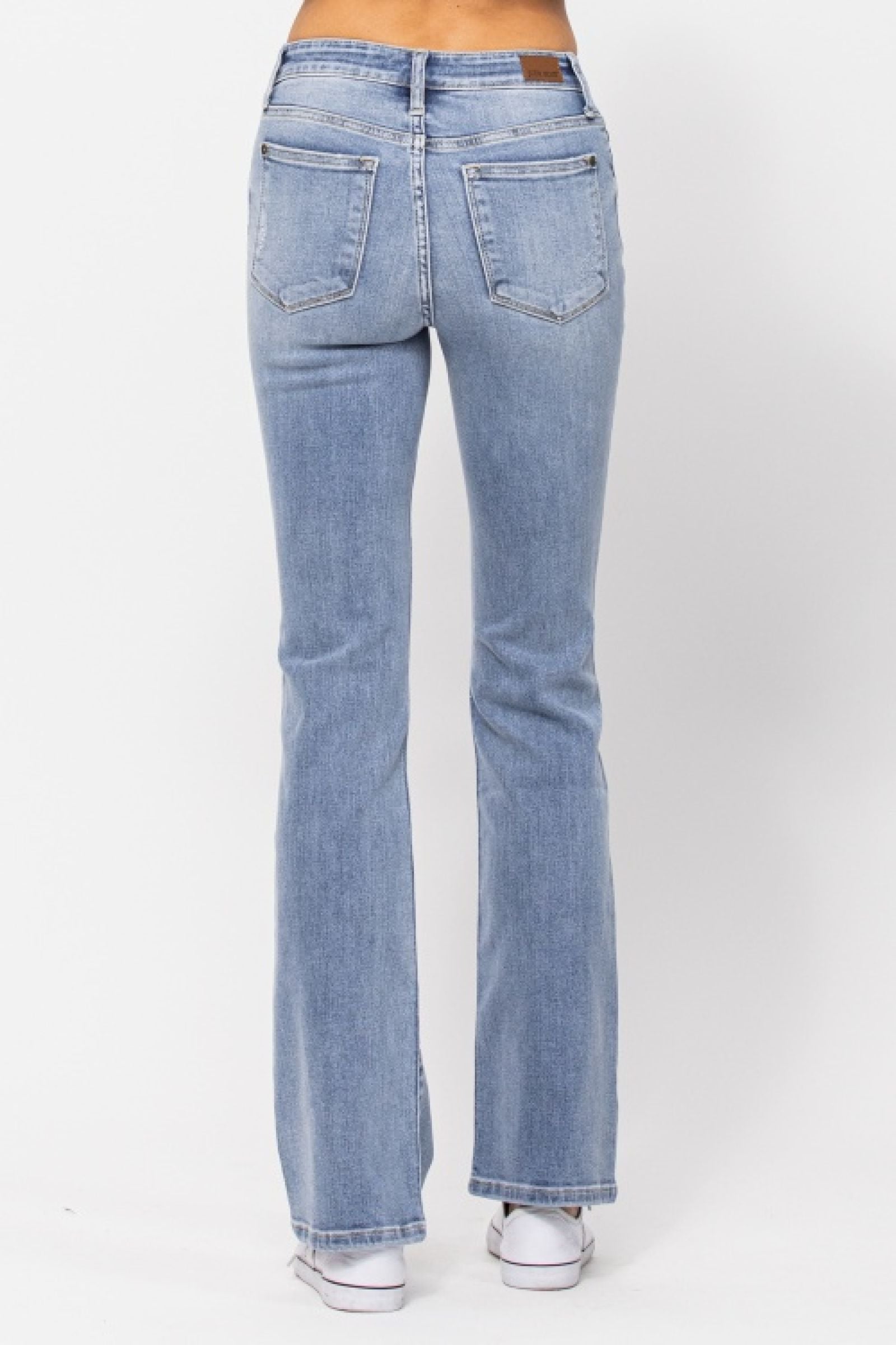 LIGHT WASH CORE MID RISE BOOT CUT JUDY BLUE DENIM-PLUS