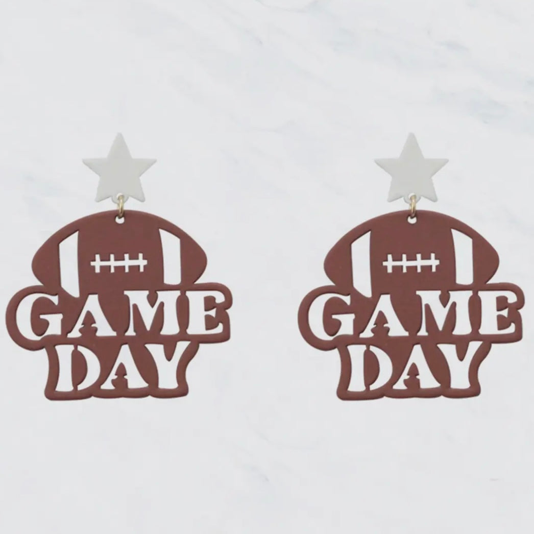 GAME DAY CUT OUT FILIGREE THIN FOOTBALL EARRINGS