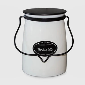 THANKS A LATTE 22 OZ BUTTER JAR MILKHOUSE CANDLE CO
