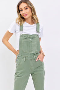 JUDY BLUE SAGE HIGH WAIST GARMENT DYED OVERALLS BOYFRIEND FIT DENIM