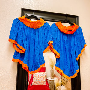 As is! Orange Blue Crochet Off Shoulder Top- MUST READ DESCRIPTION- You are agreeing to have read the description, when you buy this item! AS IS!!! $5!!!