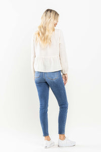 High Waist Medium Wash Classic Thermal Skinny Judy Blue Denim