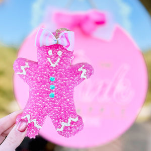 PINK GINGERBREAD LADY WITH RIBBON AND EMBELLISHED FRESHIE SWEET GRACE