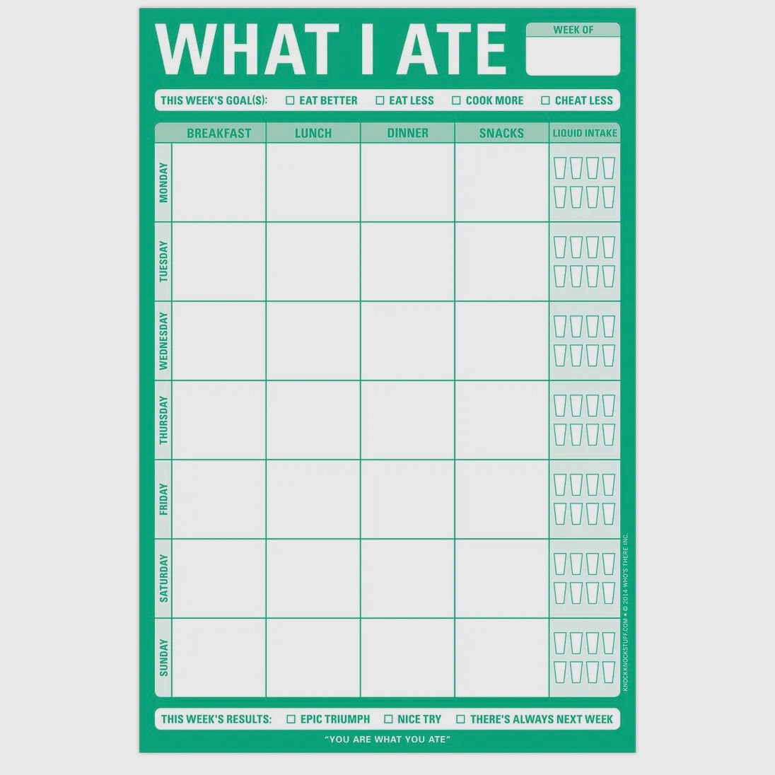 WHAT I ATE PAD (FOOD TRACKER) GREEN