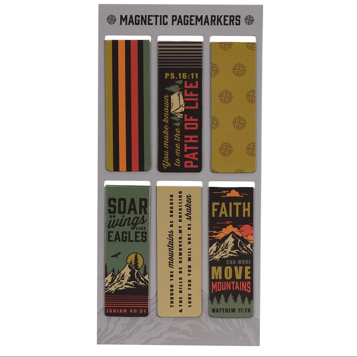 MAGNETIC BOOKMARKS WITH INSPIRATIONAL SAYINGS - SET OF 6