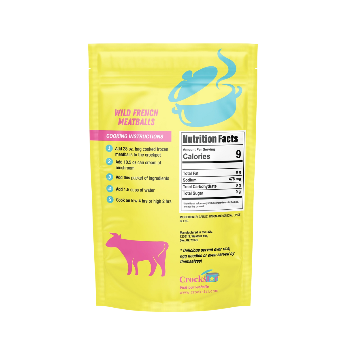 WILD FRENCH MEATBALLS - CROCK STAR DINNER CLUB MEAL PACKET – Pink ...