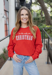 RED KINDNESS & CONFETTI REALLY INTO CHRISTMAS LONGSLEEVE TEE