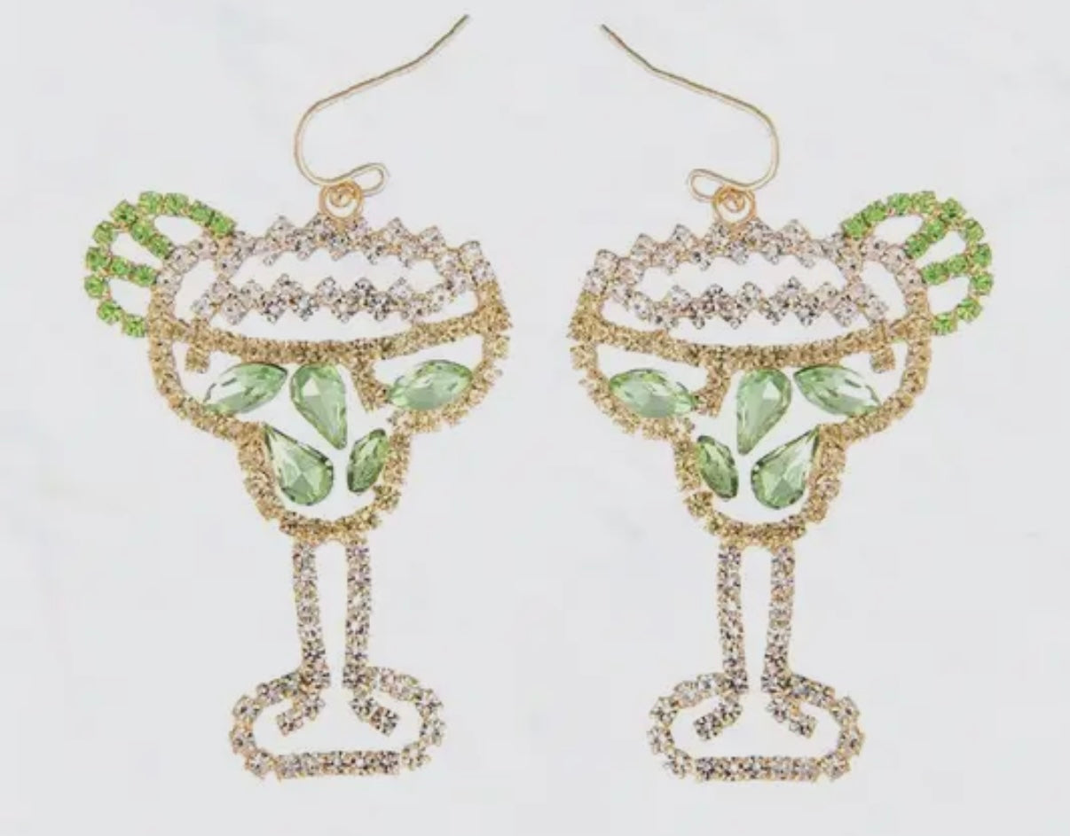 RHINESTONE MARGARITA BLINGY EARRINGS