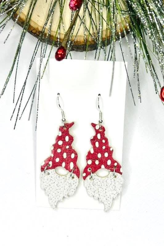 GNOME CHRISTMAS BEARD HANDMADE EARRINGS BY B.O.D