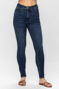 DARKWASH JUDY BLUE HIGH WAIST TUMMY CONTROL SKINNY DENIM-PLUS