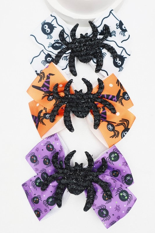SPARKLY SPIDER HAIR BOW CLIP FOR HALLOWEEN- SALE