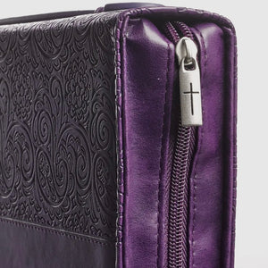 Faith Purple Faux Leather Fashion Bible Cover Hebrews 11:1 - MEDIUM