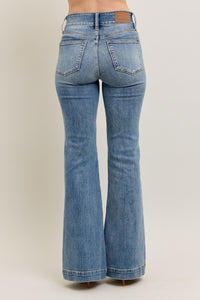 HIGH WAIST TROUSER FLARE MEDIUM WASH JUDY BLUE DENIM