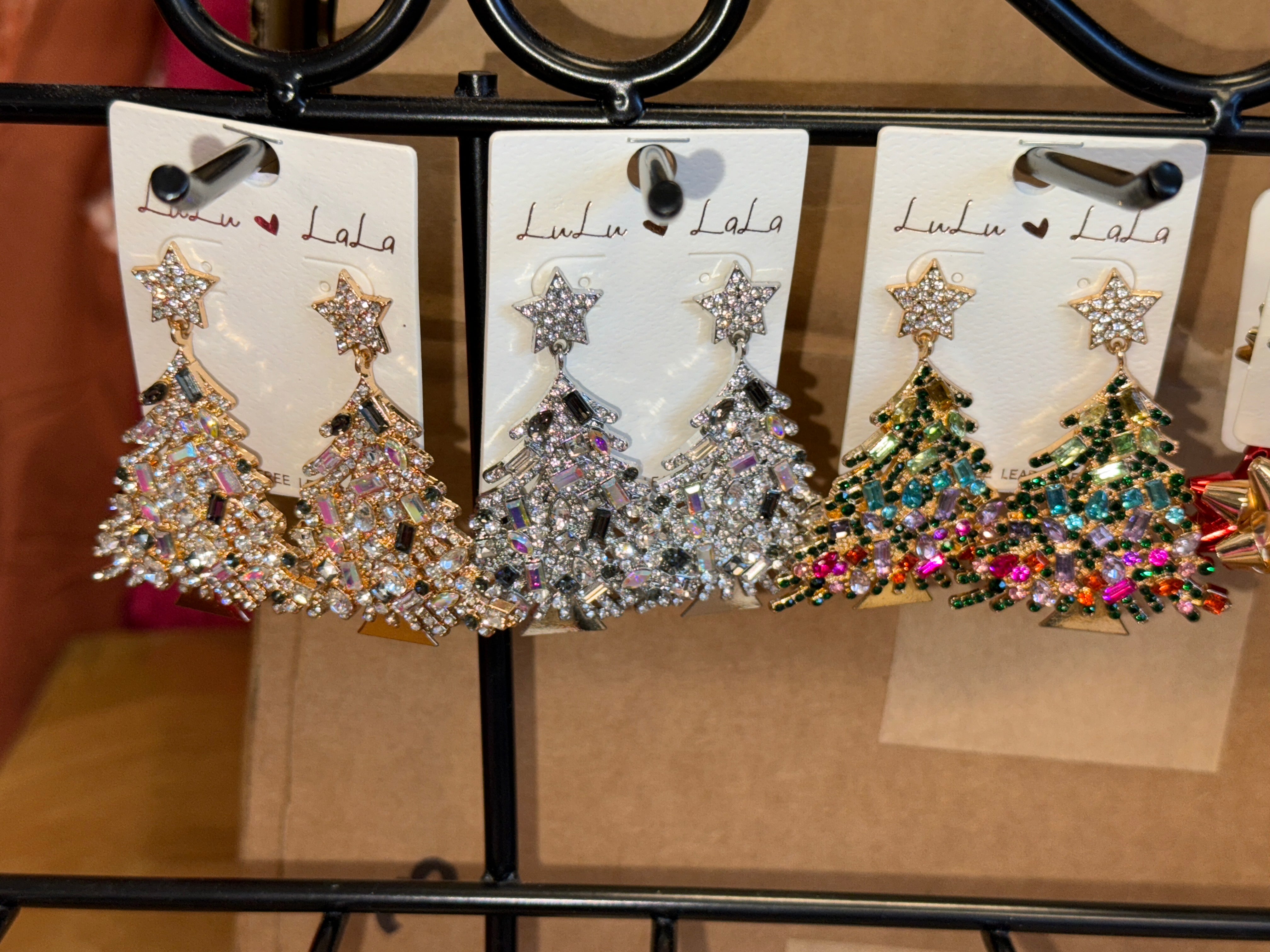 CHRISTMAS RHINESTONE BLINGY EARRINGS