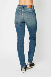 DARKWASH HIGH WAIST CLASSIC RELAXED JUDY BLUE DENIM-PLUS