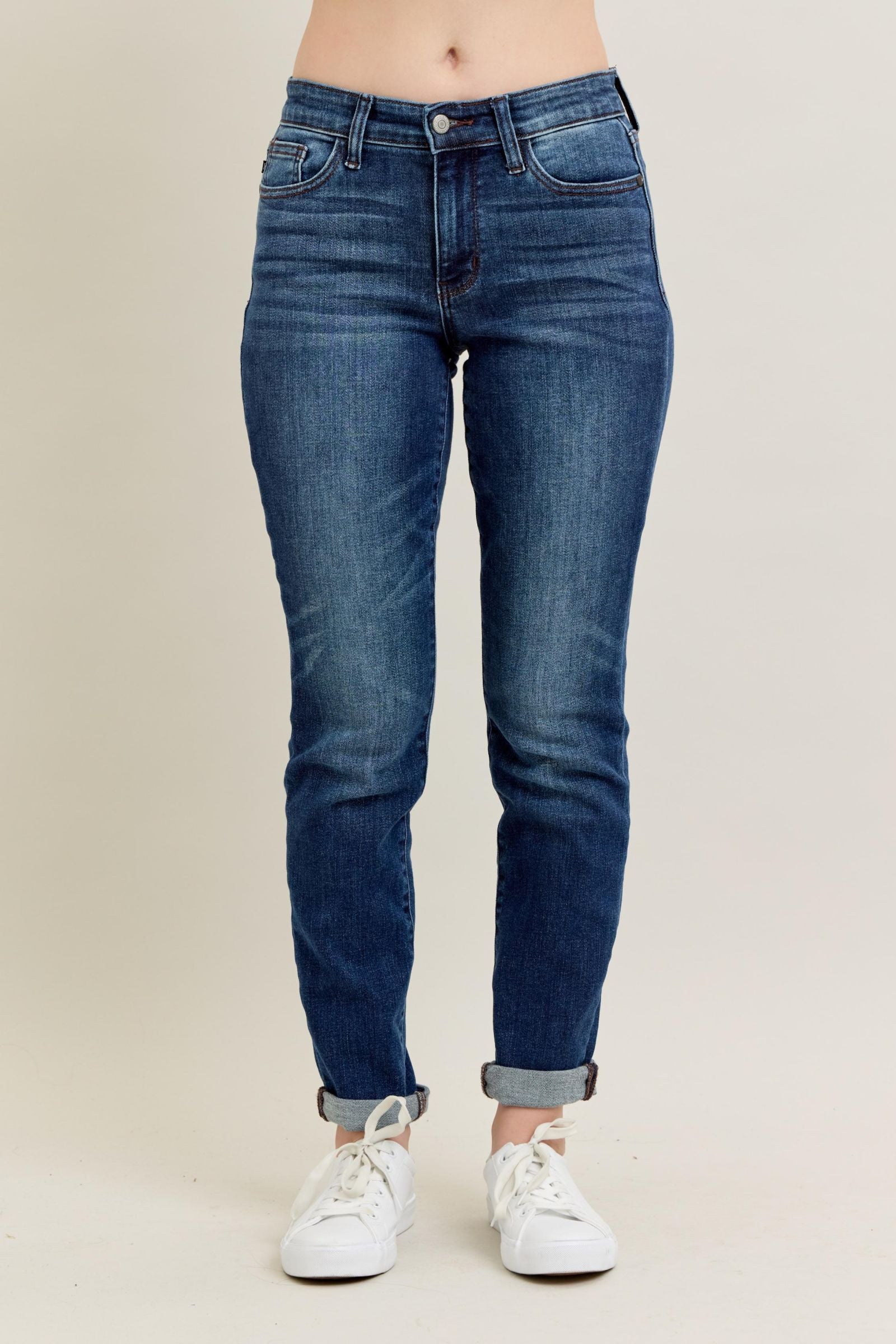 CORE SLIM FIT CUFFED DARKWASH JUDY BLUE DENIM-PLUS