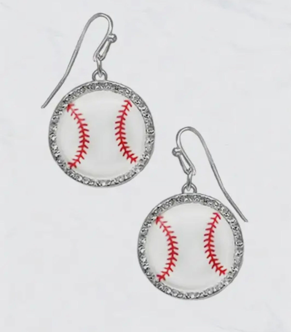 BASEBALL RHINESTONE DROP EARRINGS