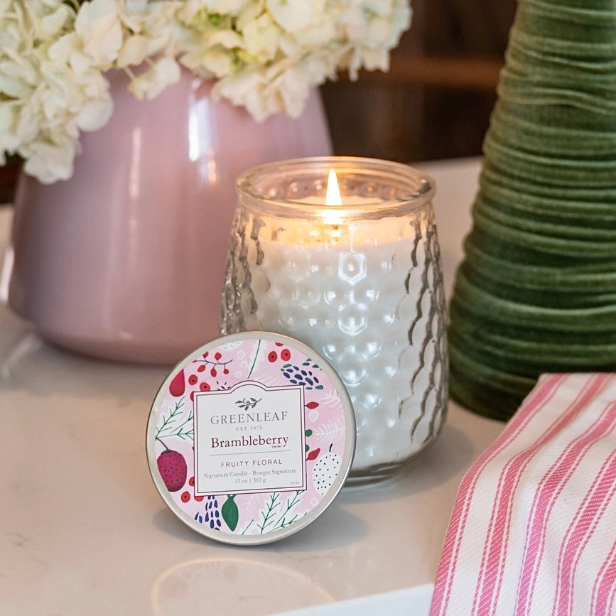 BRAMBLEBERRY SCENTED 13oz SIGNATURE CANDLE BY GREENLEAF