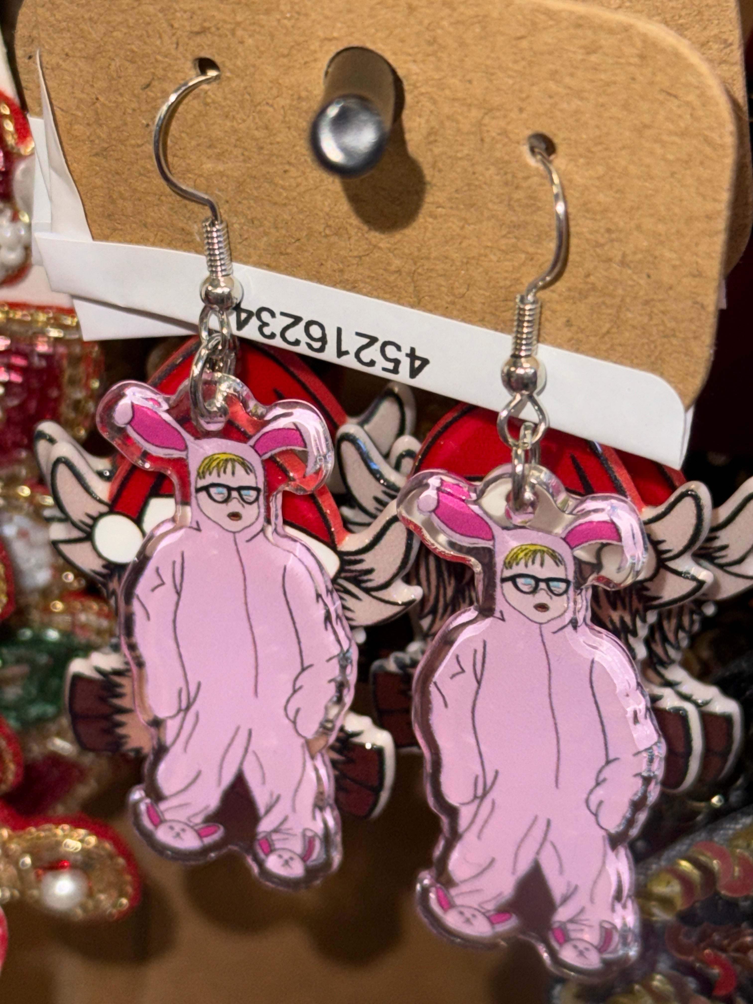 RALPHIE PIG OUTFIT DANGLY EARRINGS