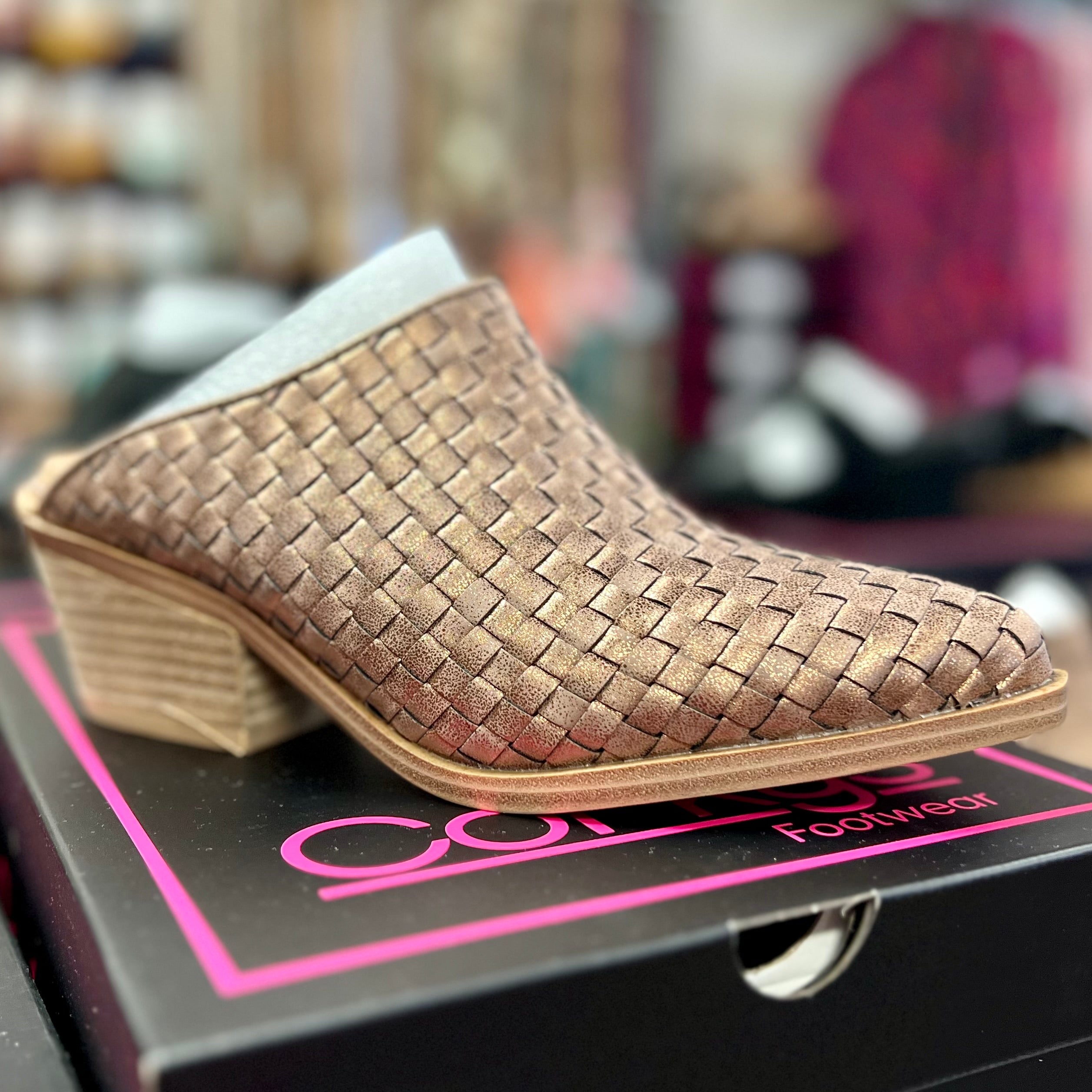 TGIF BRONZE CLOSED TOE HEELED SHOE BY CORKYS- SALE- SIZES 6 & 7 LEFT