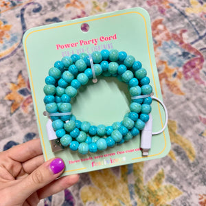 FANCY SMANCY BEADED CHARGING CABLES (USB-A TO DUAL USB-C / LIGHTENING 3 FOOT