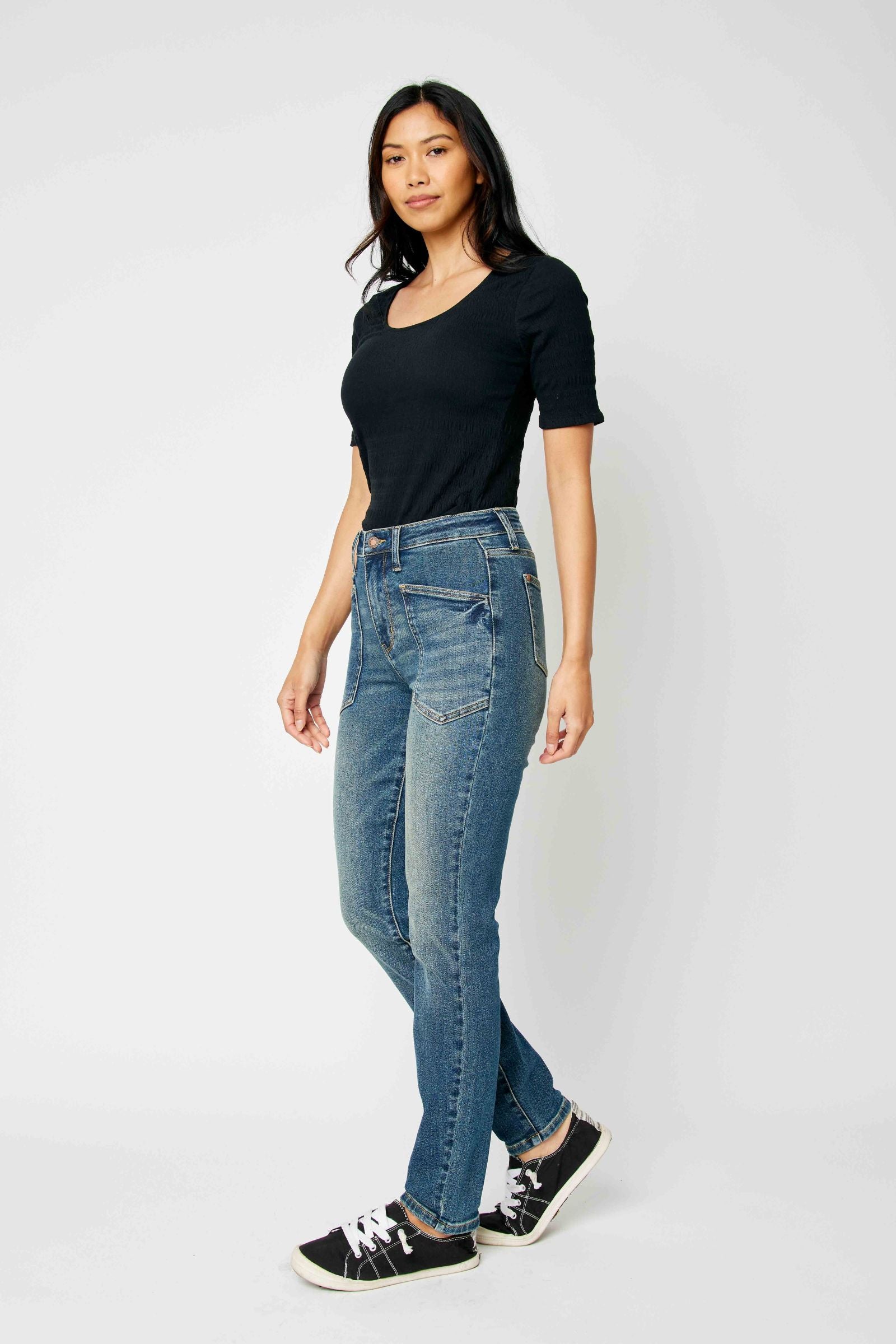 DARKWASH HIGH WAIST CLASSIC RELAXED JUDY BLUE DENIM