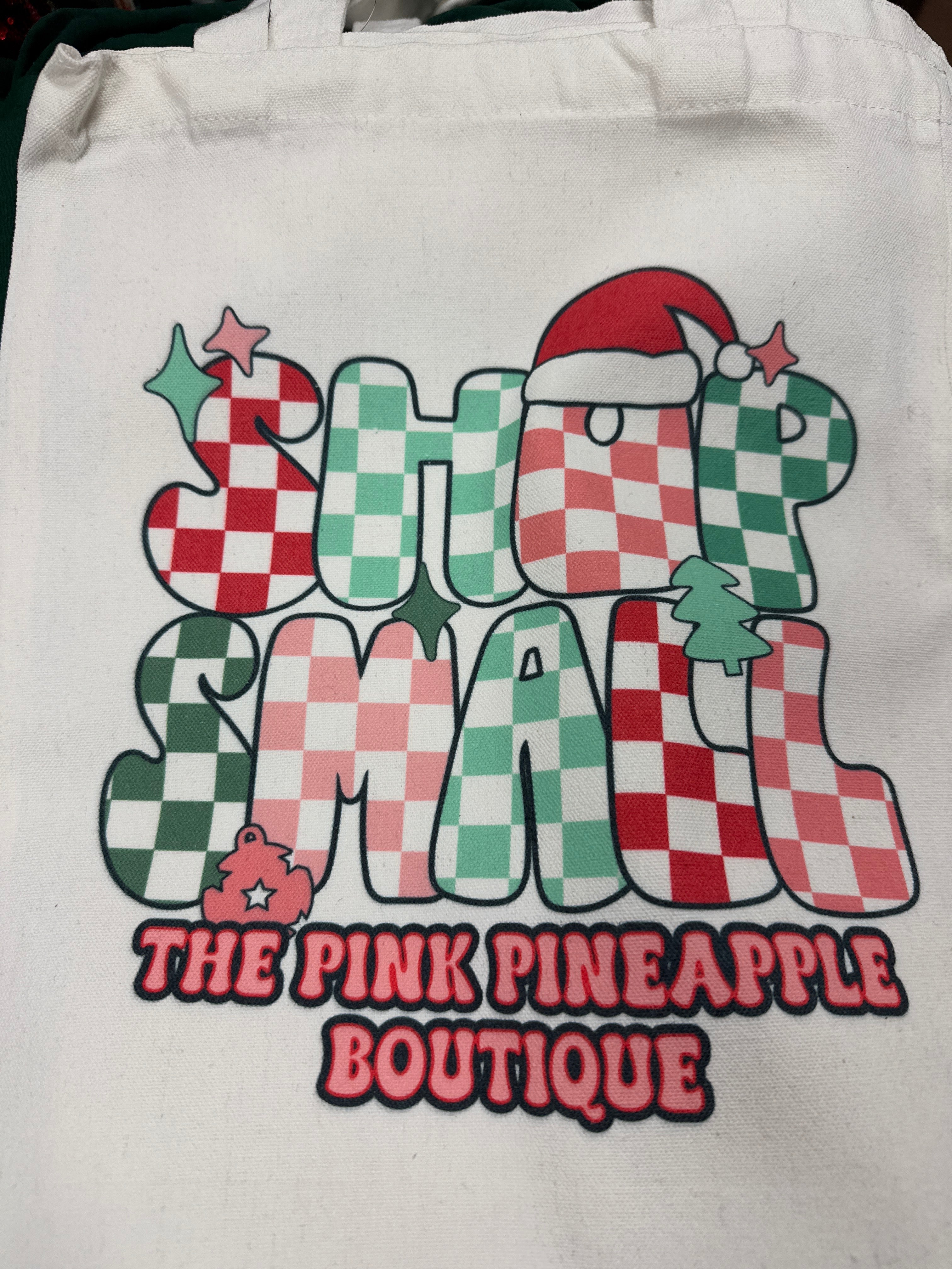 SHOP SMALL CUSTOM CANVAS TOTE BAG THE PINK PINEAPPLE BOUTIQUE