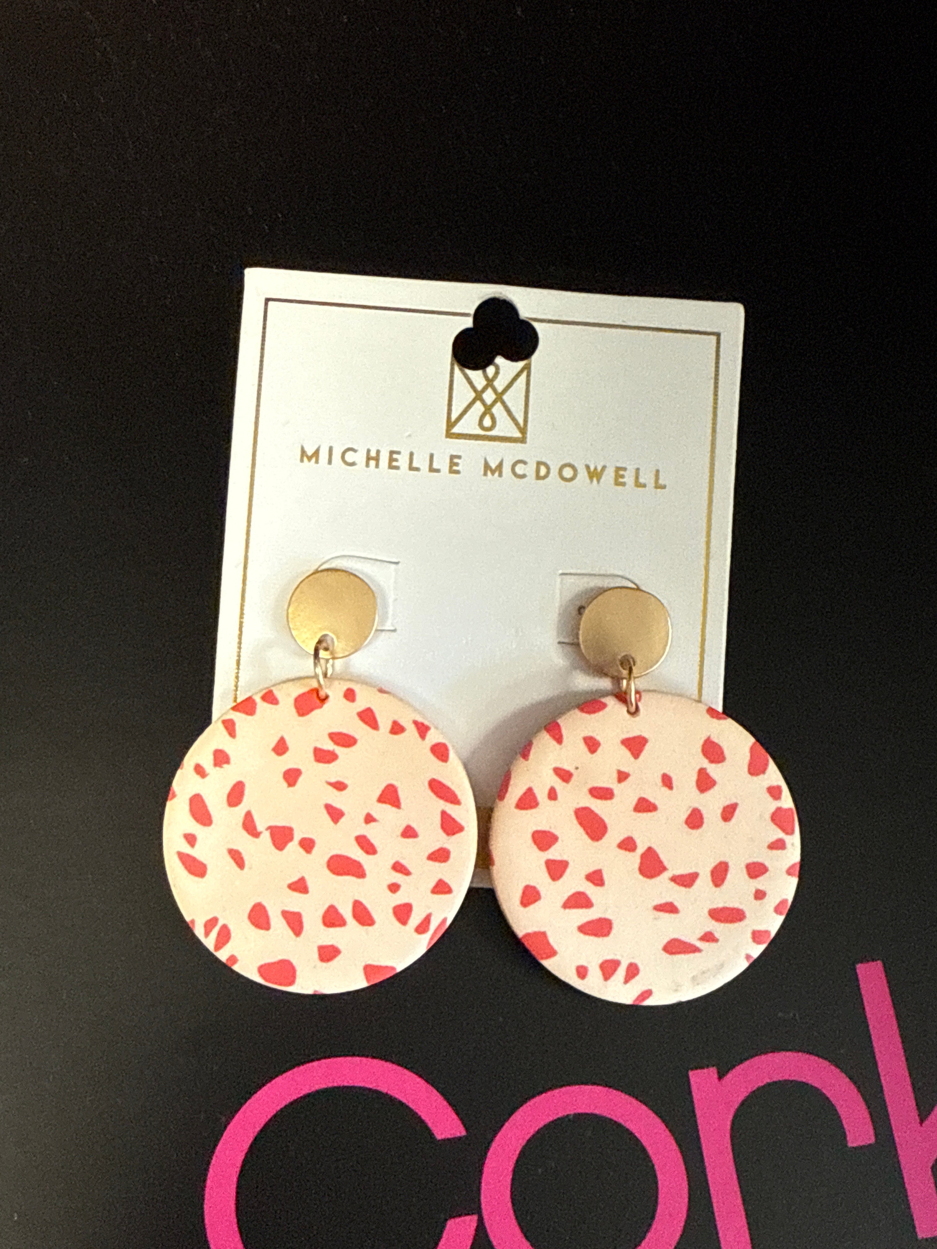 Leslie Pink Dot Earrings - SALE