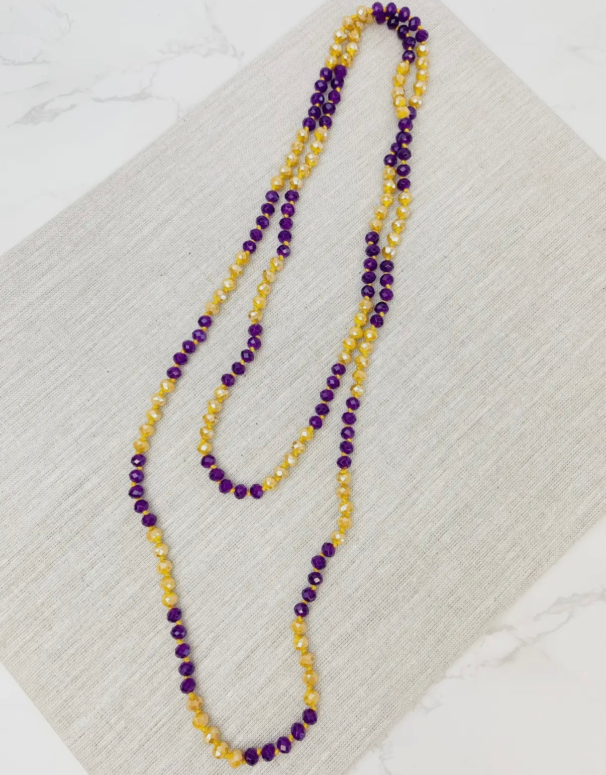 TWO TONE GAMEDAY FOOTBALL COLORS DOUBLE WRAP BEADED NECKLACE BY P.O.