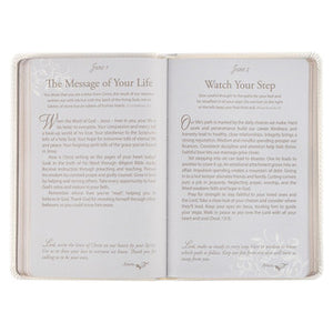 FAUX LEATHER WHITE MR & MRS DEVOTIONAL SOFTCOVER BOOK