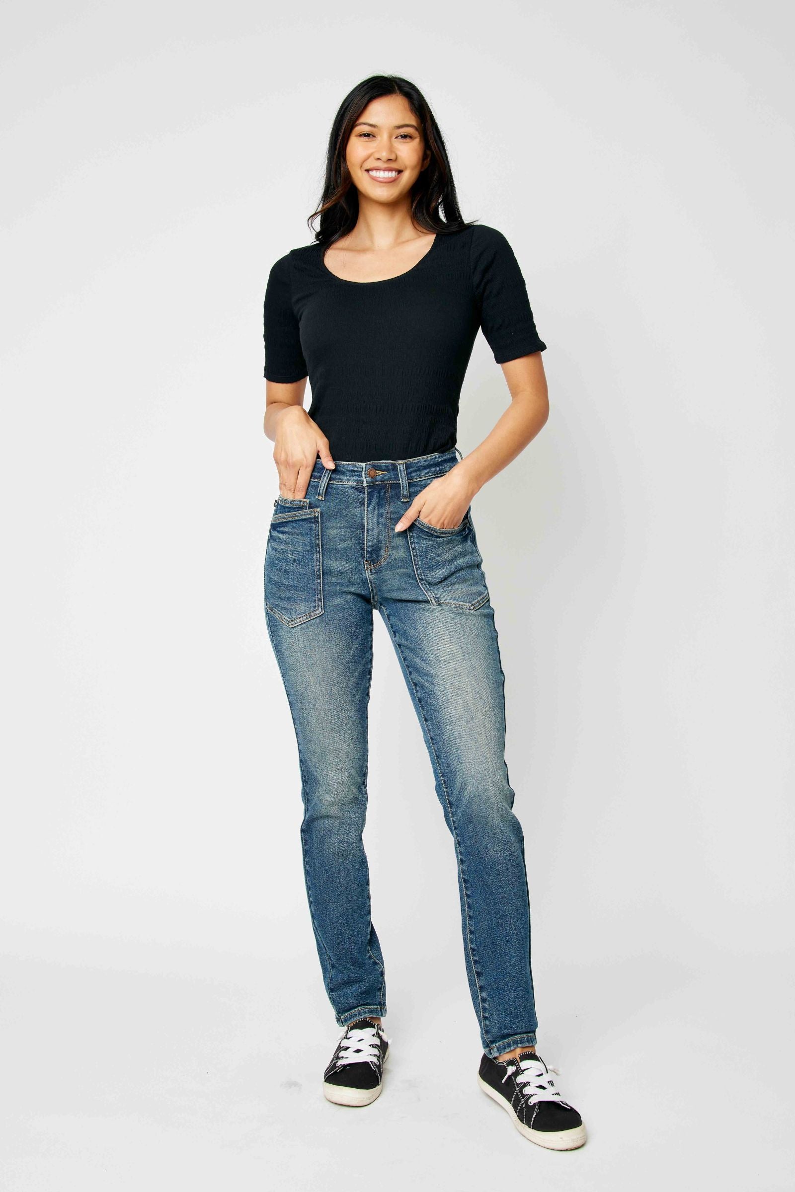 DARKWASH HIGH WAIST CLASSIC RELAXED JUDY BLUE DENIM