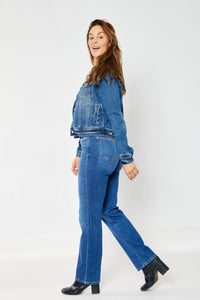 High Waist Medium Wash Hidden Button Fly Dad Jeans Judy Blue Denim-PLUS SIZES 16W & 20W left.