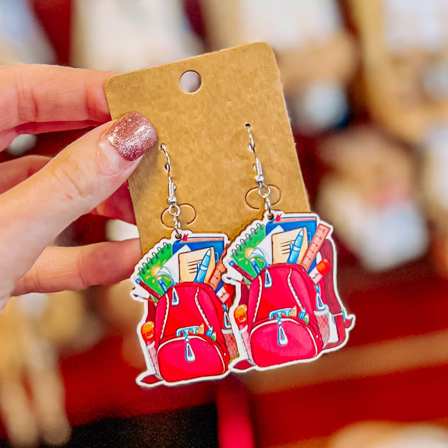TEACHER WOODEN EARRINGS