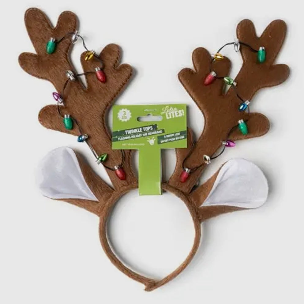 LOTSA LITES! TWINKLE TOPS LED FLASHING HOLIDAY CHRISTMAS HEADBANDS