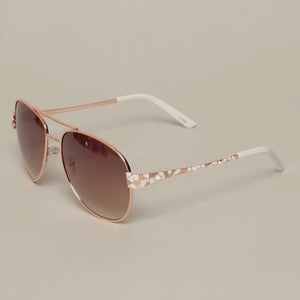 Aviator Sunglasses Tined Lenses Embellished Design Sides