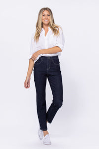 DARKWASH HIGH RISE RINSE WASH MOM JEAN JUDY BLUE DENIM-PLUS