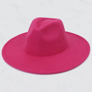 Hot Pink Big Brim Top Jazz Hat