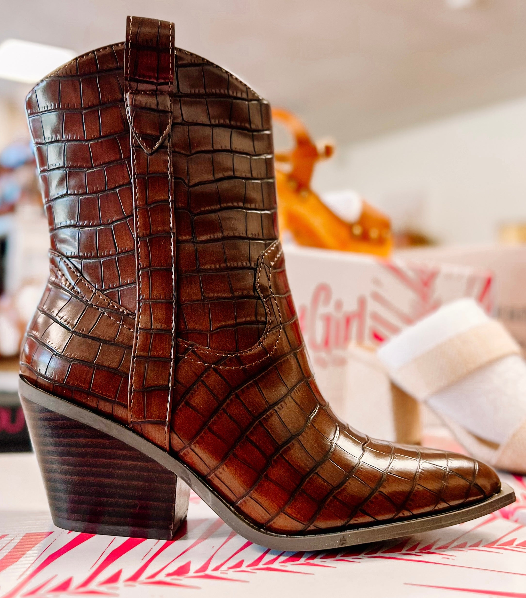 Rowdy Brown Crocodille Corkys Boots