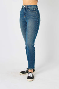 HIGH WAIST TUMMY CONTROL SLIM DARKWASH JUDY BLUE DENIM-PLUS